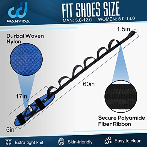 Foot and Calf Stretcher for Plantar Fasciitis, Achilles Tendonitis, Heel Spurs, Drop Foot. Yoga Stretching Strap for Leg, Thigh and Hamstring (Blue)