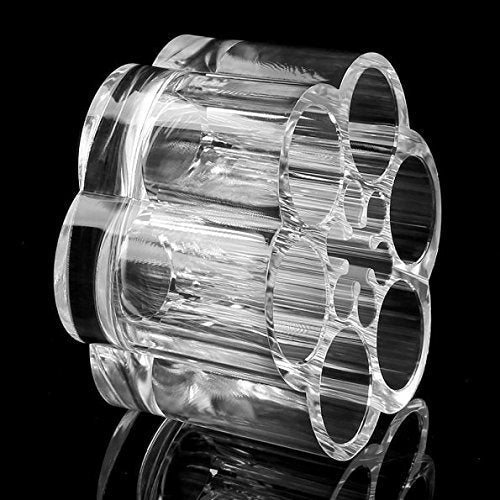 12 Spaces Clear Transparent Acrylic Flower Style Cosmetic and Makeup Brush Holder Stand/Organizer, 5.6 Ounce