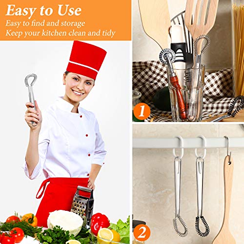 4 Pieces Egg Beater Stainless Steel Mini Spring Coil Whisk Silicone Whisk Hand Held Sauce Stirrer Blender Milk Frother Foamer Coffee Mixer