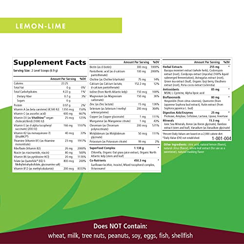 Pure Essence Labs LifeEssence Multivitamin Powder for Men and Women, Natural Herbal Supplement with Vitamin D3, B12, and Biotin, Energizing Whole Food Based Powder Mix, 7.3 oz