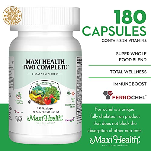 Two Complete - Multivitamins and Minerals - Full Potency - 180 Capsules - Kosher