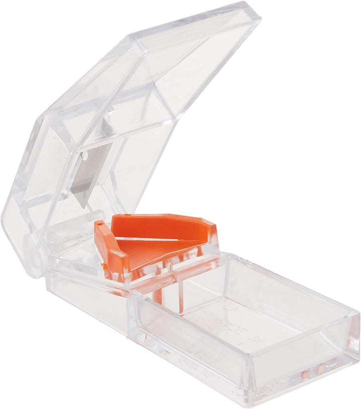 Deluxe Pill Splitter - Pill Splitter with Retracting Blade Guard - for Cutting Small Pills or Large Pills in Half