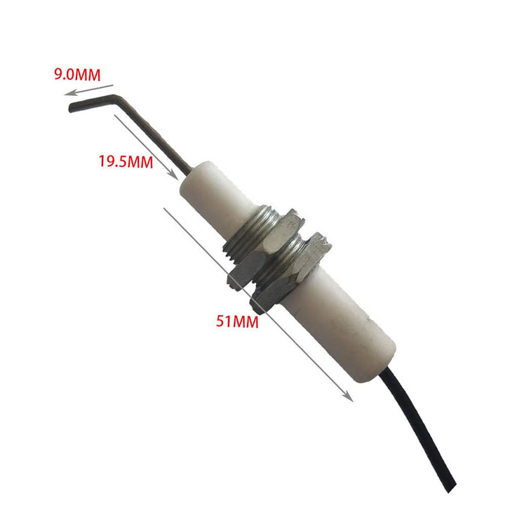 Gas Grill/Range/Heater/Grill Igniters,Push Button Piezo Igniter with Threaded Universal Ceramic Electrode Ignition Spark Plug Wire Long 11.8” Electronic Device Set of 2