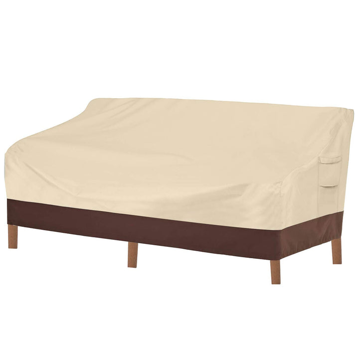 Heavy Duty Patio Sofa Cover, 100% Waterproof 3-Seater Outdoor Sofa Cover,Lawn Patio Furniture Covers with Air Vent and Handle,93 Wx 40 Dx 35 H,Beige&Brown