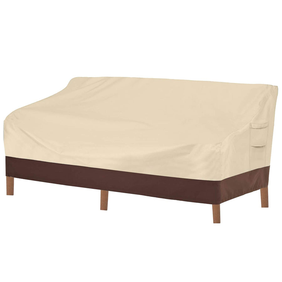 Heavy Duty Patio Sofa Cover, 100% Waterproof 3-Seater Outdoor Sofa Cover,Lawn Patio Furniture Covers with Air Vent and Handle,93 Wx 40 Dx 35 H,Beige&Brown