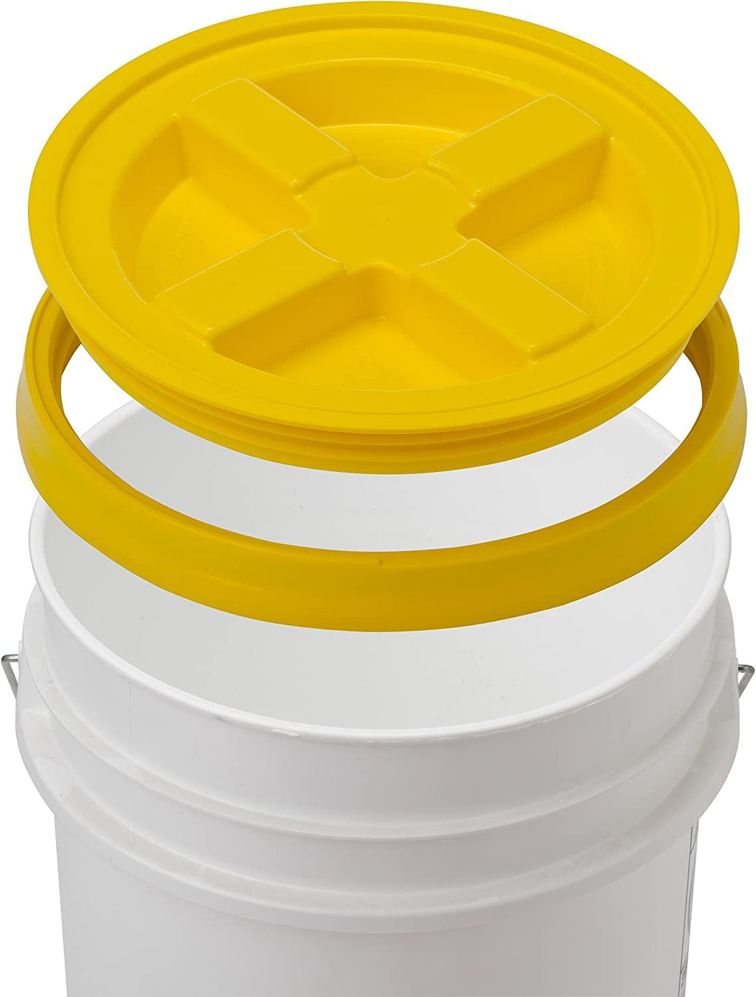 Gamma Seal Lid for Utility Buckets - Fits 3.5, 5, 6 & 7 gallon buckets, Yellow, Made in USA