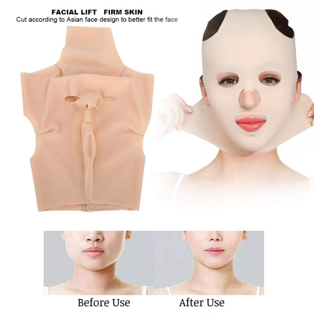 Full-Face Shaping Bandage, Breathable Elastic V-Line Up Belt Shaping Double-Chin Reducer Facial Slimming Strap, Tighten and Facial Skin
