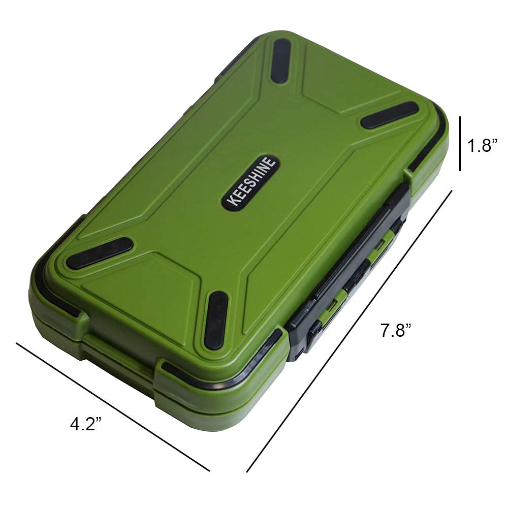 Fishing Tackle Box, Floating Storage Box, Double-Sided Fishing Lure Box with Adjustable Dividers Jewelry Organizer Making Kit Storage Container for Lure Hook Beads Earring Tool(Green)
