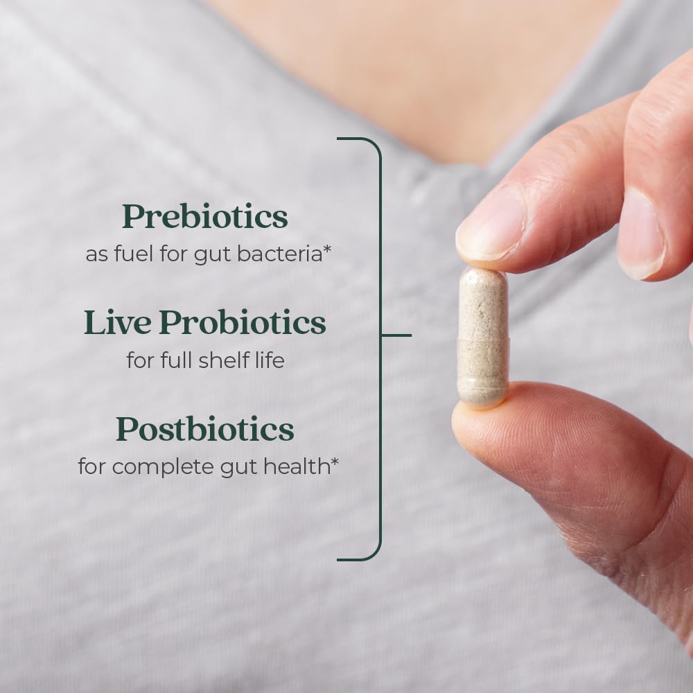Probiotic All-Flora - 60 ct (2 Month Supply) for Advanced Digestion & Complete Gut Health with Prebiotics + Postbiotics, Clinically Studied Strains, 100% Vegan, Non-GMO, Shelf Stable