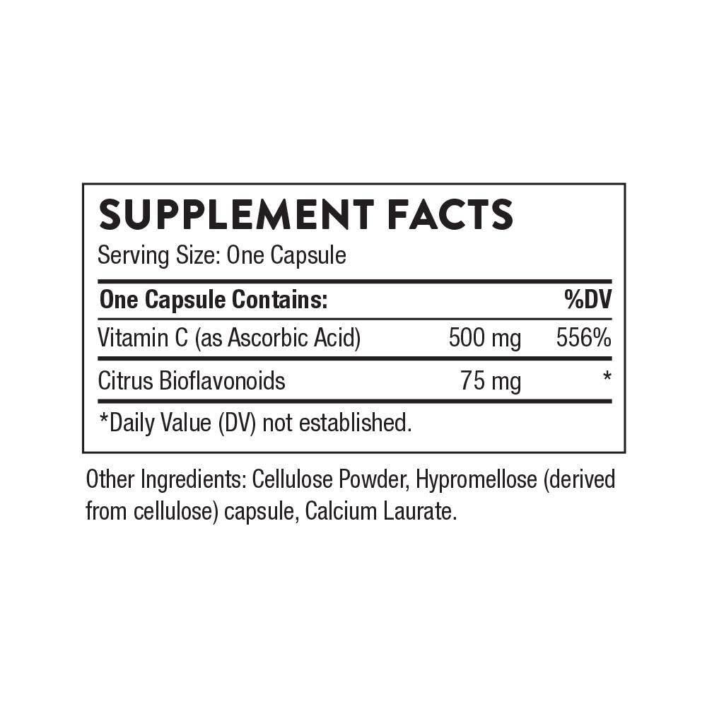 Vitamin C - Blend of Vitamin C and Citrus Bioflavonoids from Oranges - Support Immune System, Production of Cellular Energy, Collagen Production and Healthy Tissue* - Gluten-Free - 90 Capsules