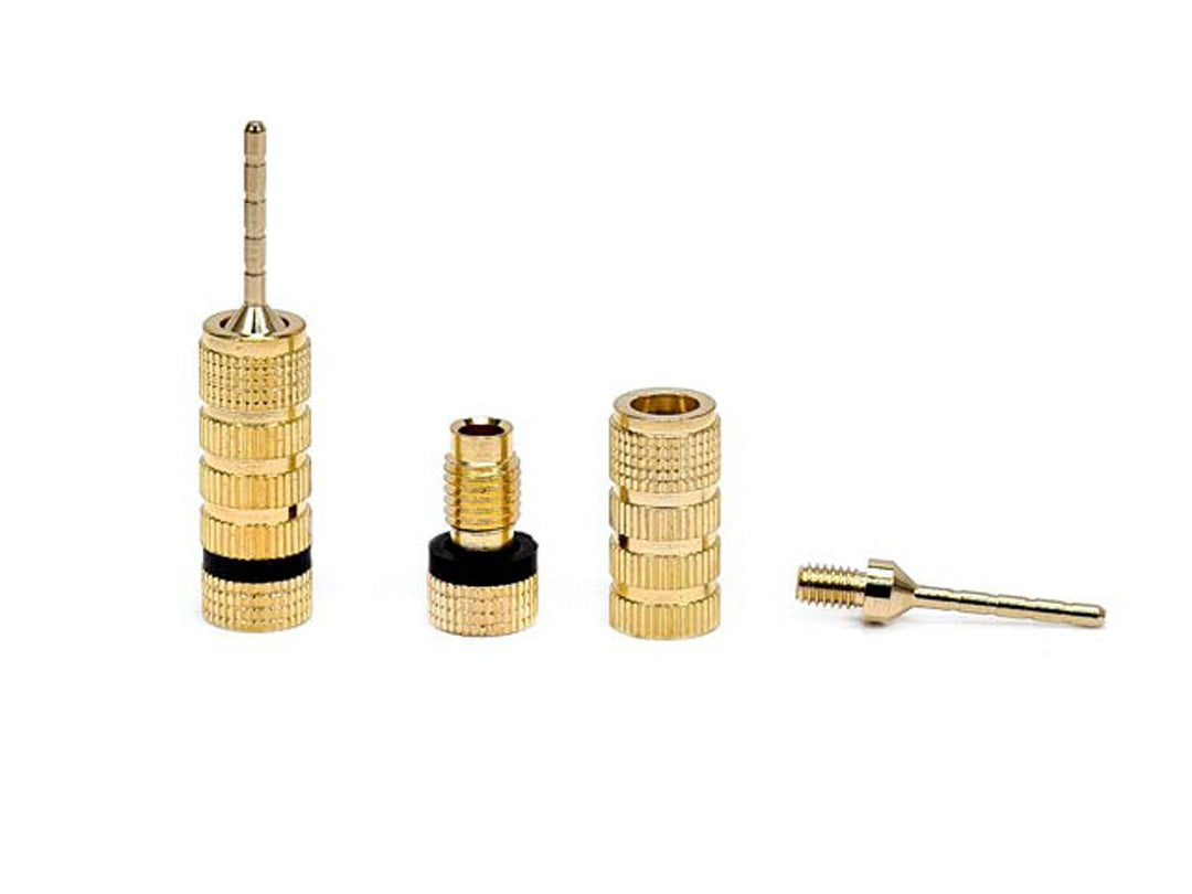 9438 Gold Plated Speaker Pin Plugs - 5 Pairs - Pin Screw Type, For Speaker Wire, Home Theater, Wall Plates And More