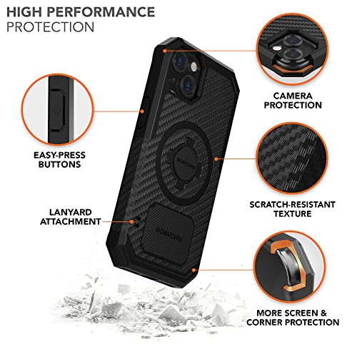 - iPhone 13 Case, Rugged Series, Dual Magnet Plus MagSafe Compatible, Magnetic Protective Apple Gear, iPhone Cover with RokLock Twist Lock, Drop Tested Armor (Black)