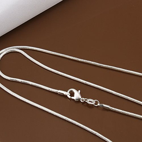 3 Pieces 925 Sterling Silver 2mm Snake Chain Necklace Jewelry Jewelry For Men And Women(16-24 Inch) (18 inch)