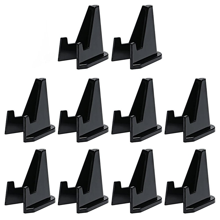 10 Pieces Acrylic Easel Plate Stands Easel Display Stands Mini Coin Display Holder Coin Medals Display Holders Badge Show Stand Exhibit Mount(Black, Small Size)