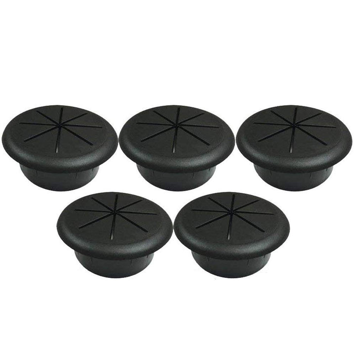 Desk Grommet 2 inch Black, Flexible Cable Grommet, 2 inch Grommet 5 Pack, Desk Hole Cover for Cables