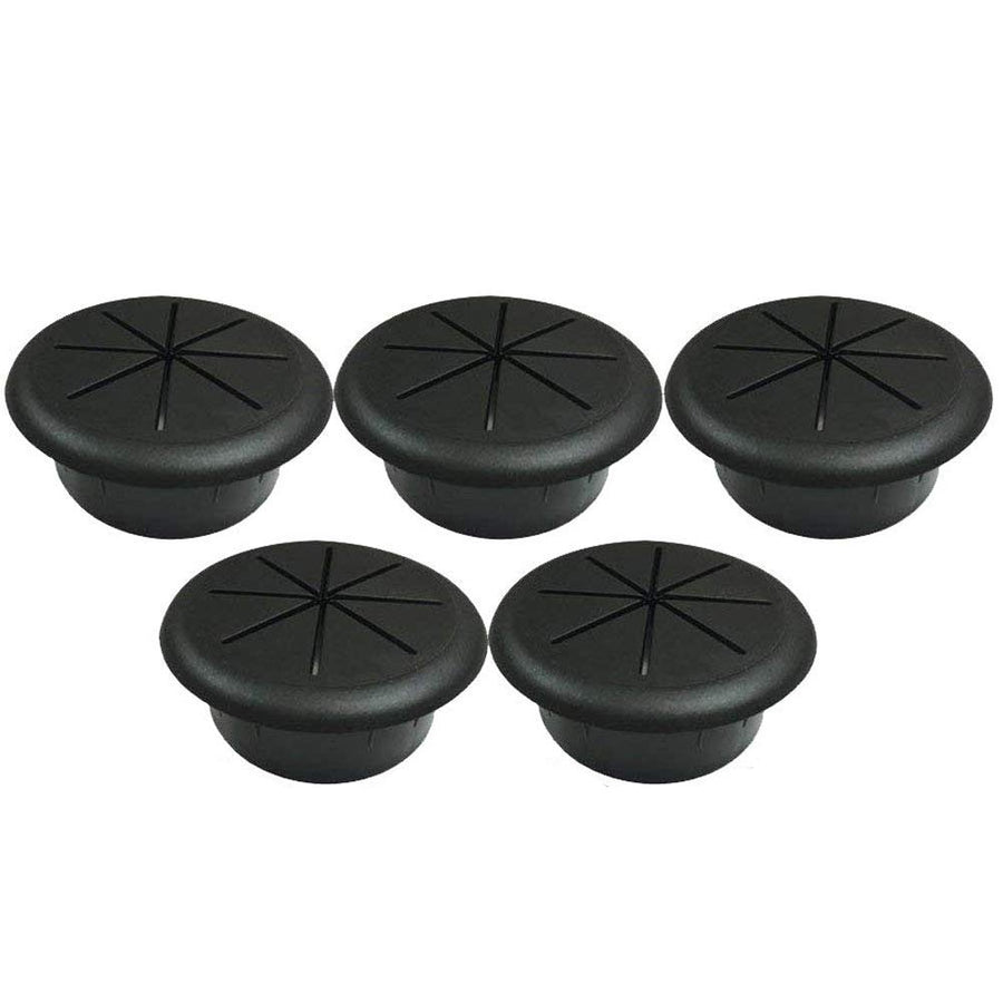 Desk Grommet 2 inch Black, Flexible Cable Grommet, 2 inch Grommet 5 Pack, Desk Hole Cover for Cables