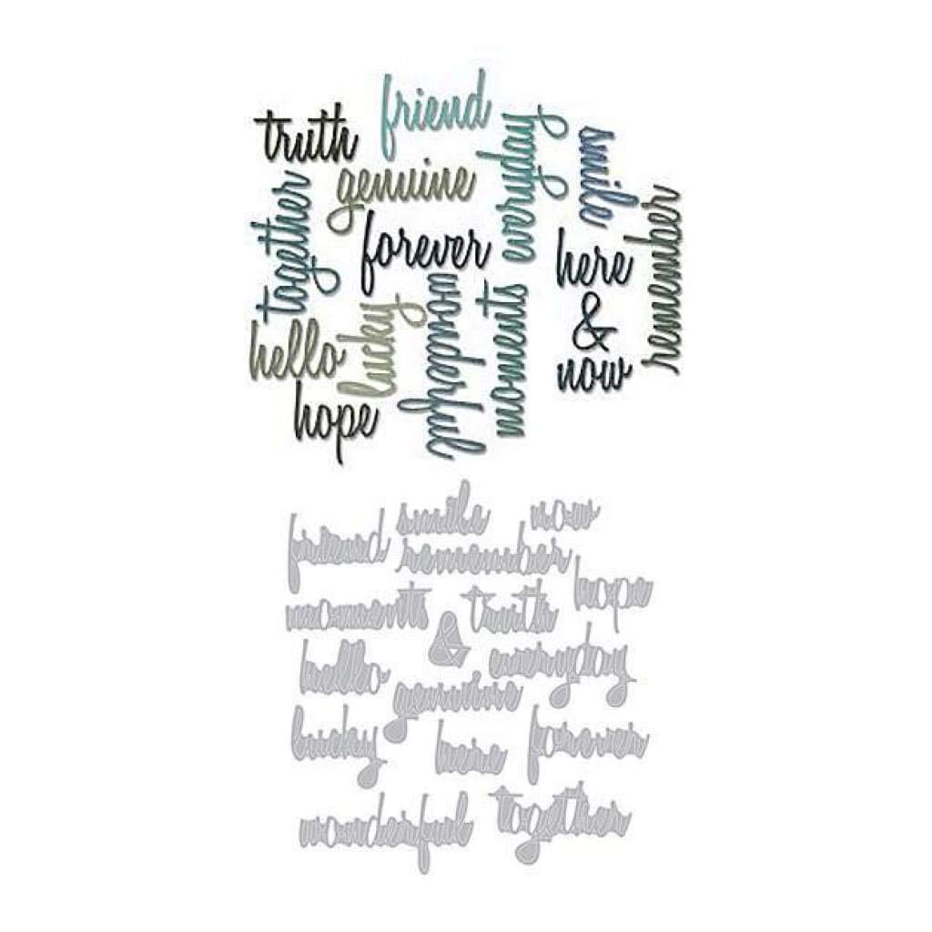 , Multi Color, One Size Thinlits Die Set 660225, Friendship Words Script by Tim Holtz, 16 Pack