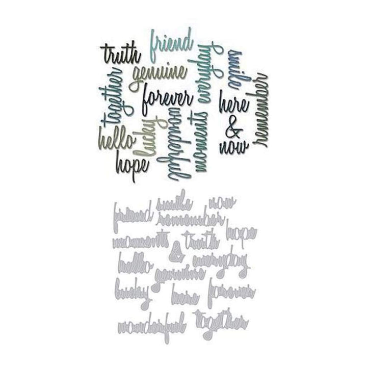 , Multi Color, One Size Thinlits Die Set 660225, Friendship Words Script by Tim Holtz, 16 Pack