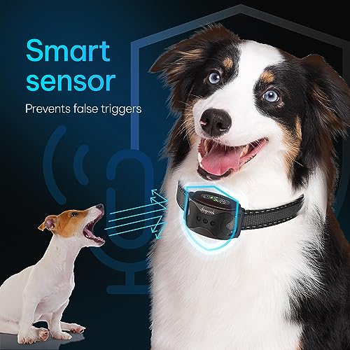 Rechargeable Dog Bark Collar - No Shock Dog Training Smart Collar - Beep & Vibrating Dog Collar - Anti Bark Collar for Large Dog, Medium & Small Dog - No Shock Bark Collar - 12-110 lbs
