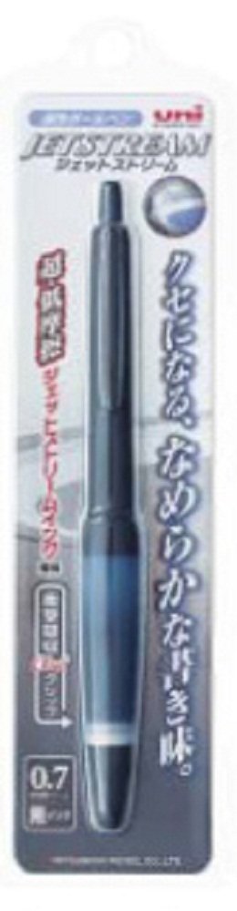 Uni Alpha-Gel Jetstream 0.7 mm Ball Point Pen, Black Body, Black Ink (SXN1000071P24)
