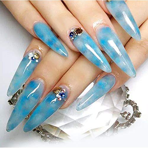 YIMART 500pcs/pack Stiletto False Nails Clear Long Almond False Nail Tips Oval Stiletto Sharp Full Nail tips Acrylic UV Gel Full Cover Nail Art Tips For Decoration Nails Salon (Clear Long Almond)