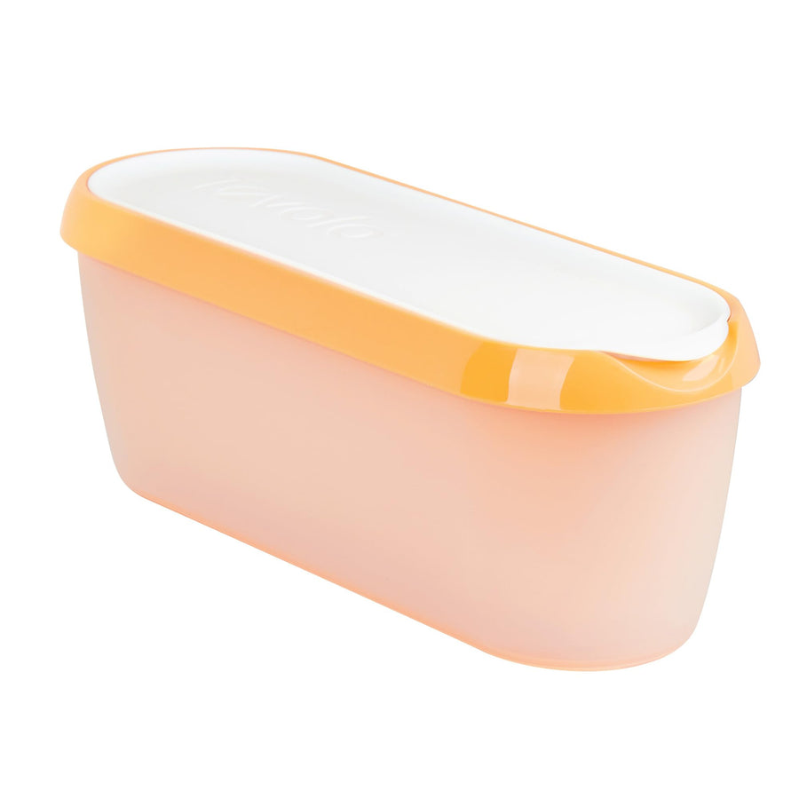 Glide-A-Scoop Ice Cream Tub, 1.5 Quart, Insulated, Airtight Reusable Container With Non-Slip Base, Stackable on Freezer Shelves, BPA-Free, Orange Crush