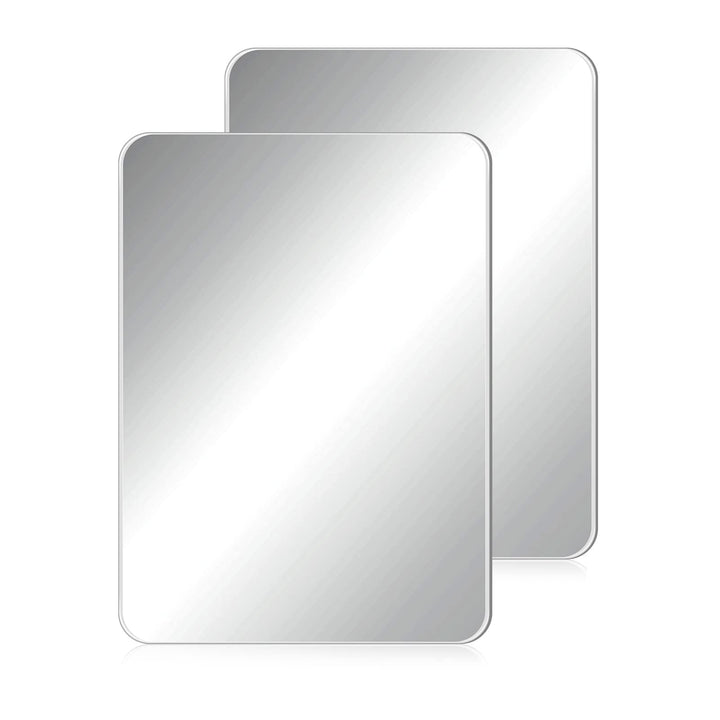 2 Pcs Magnetic Locker Mirror Small Real Glass Mirror for School Locker Rectangular Locker Accessories Magnetic Makeup Mirror for Bathroom Household Refrigerator Cabinet(4 x 5.8 Inches)