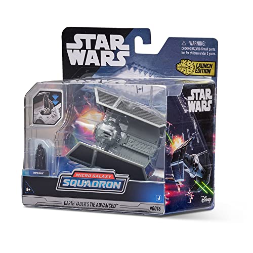 Micro Galaxy Squadron Starfighter Class Darth Vader’S TIE Advanced - 5-Inch Vehicle with 1-Inch Micro Figure,Black