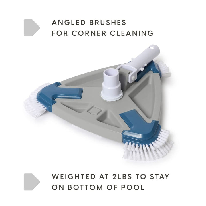 Deluxe Pool Vacuum Head/Weighted Triangle Shape/for Inground and Above Ground Swimming Poools (Blue, Grey, White)