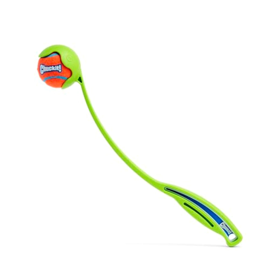 Sport 14S Dog Ball Launcher - Includes a 2-inch Diameter Small Ball for Dogs 0-20 Pounds - Manual Tennis Ball Thrower With a Slim Handle - 14-inch Length Chucker