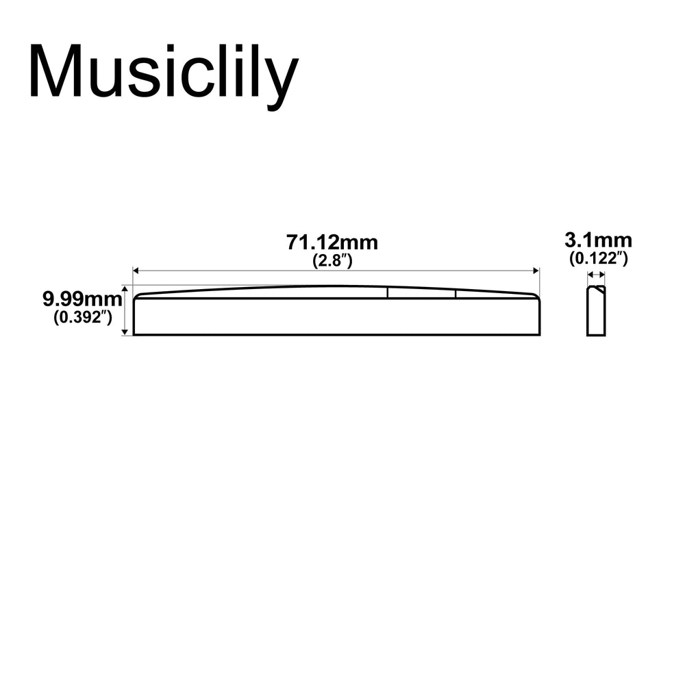 Pro 71.12mm Compensated Acoustic Guitar Unbleached Bone Saddle for 6-String Taylor Style (Set of 2)