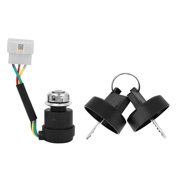 Ignition Starter Switch 5 Wire Base Ignition Key Switch Replaces Air-Cooled Tiller Electric Start Ignition Switch Electric Door Lock for 178F/186F Engine Tiller Start with 2 Keys