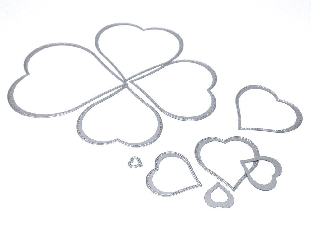 10pcs Set Metal Heart Dies Stencils Cutting DIY Scrapbooking Embossing Decor Craft Template Mould