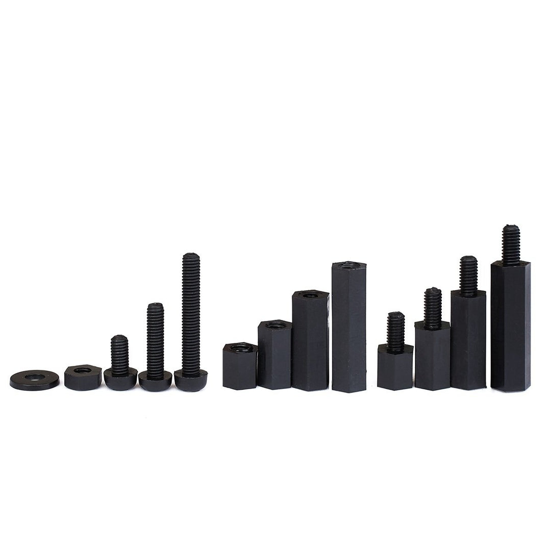 Litorange 320PCS M3 Male Female Nylon Hex Spacer Standoff Screw Nut Threaded Pillar PCB Motherboard Assorted Assortment Kit (Black)