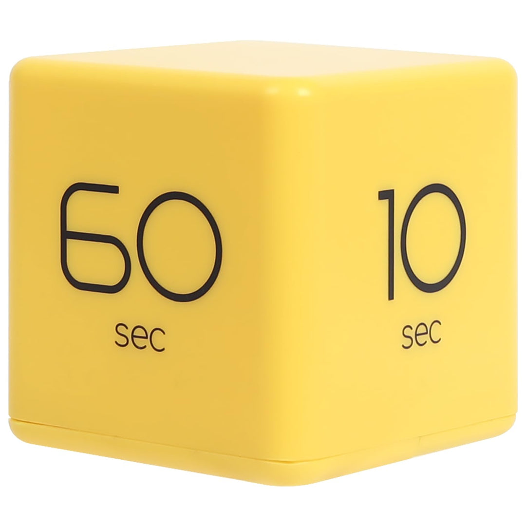 Cube Timer (Yellow), Time Management, Kitchen Timer Kids Timer Workout Timer, Timer for Studying, Cooking, 10, 20, 30, 60 sec Timer Setting