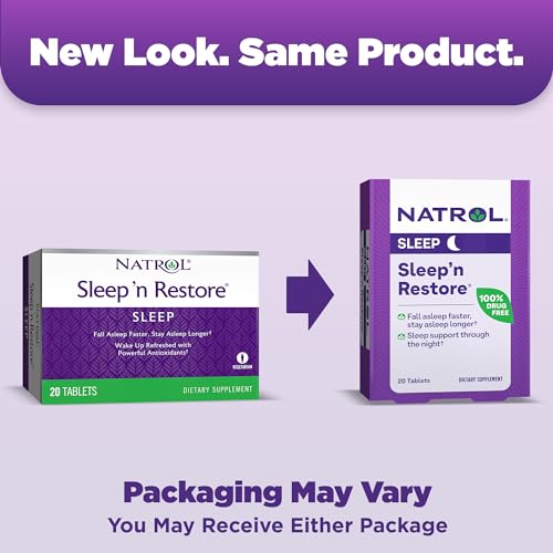 Sleep N Restore Tablets, Sleep Aid Support, Dietary Supplement, Fall Asleep Faster, Stay Asleep Longer, 20 Count