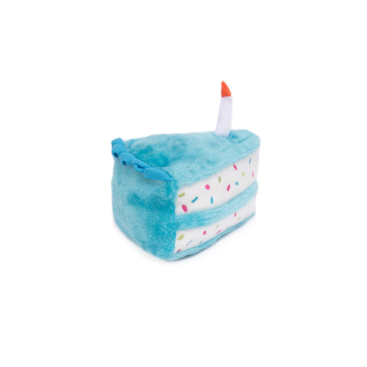 Birthday Cake- Dog Squeaky Toys to Keep Them Busy, Funny Food Plush for Small, Medium, & Large Dogs, Cute Stuffed Puppy Toy, Pet Products, Gift for Dogs of All Breeds, Soft and Cuddly- Blue