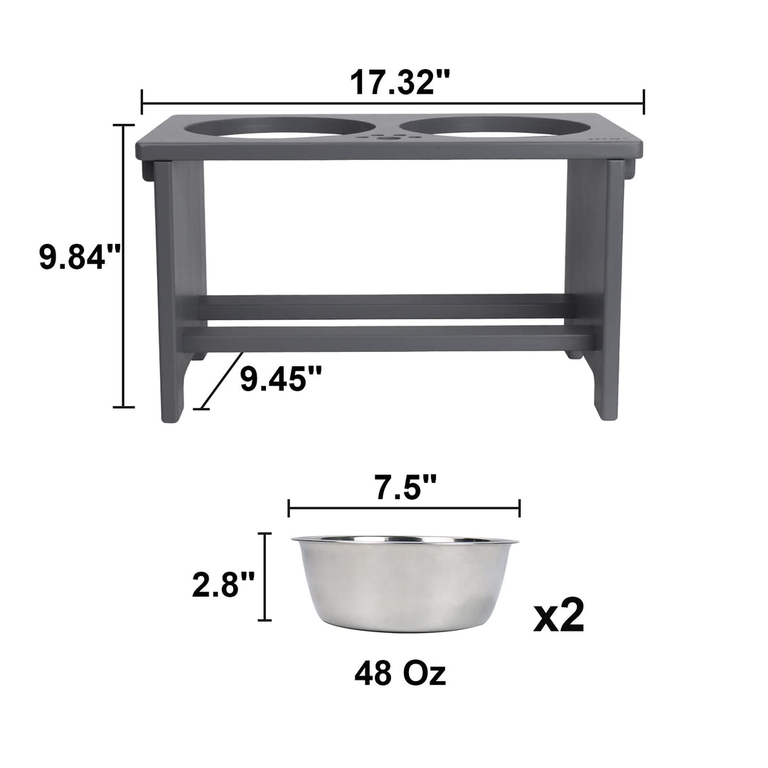 Elevated Dog Bowls,Raised Dog Bowl Stand with 2 Stainless Steel Bowls,Elevated Raised Dog Bowls for Large Medium Small Sized Dogs