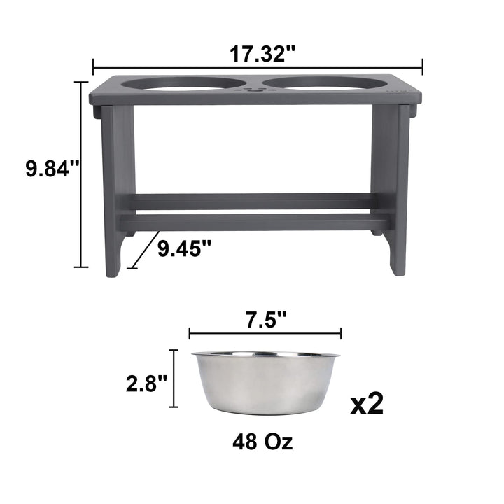 Elevated Dog Bowls,Raised Dog Bowl Stand with 2 Stainless Steel Bowls,Elevated Raised Dog Bowls for Large Medium Small Sized Dogs