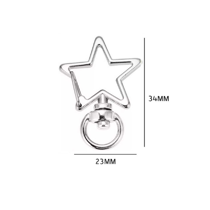 40PCS Metal Star Shape Claw Swivel Lobster Clasp,Snap Hook with Key Rings,DIY Accessories for Bag,Keychains,Jewelry Making Silver and Golden