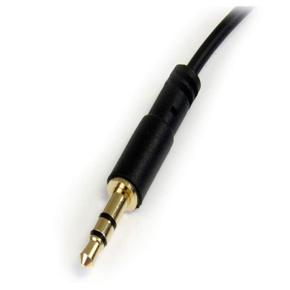 6 ft Slim 3.5mm to Right Angle Stereo Audio Cable - M/M (MU6MMSRA) Black