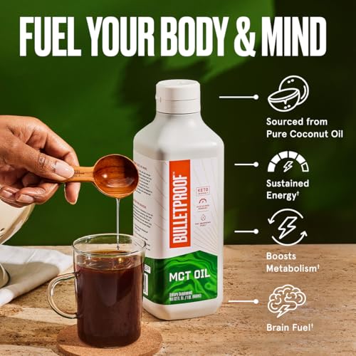 XCT MCT Oil Made with C10 and C8 MCT Oil, 32 Oz, Amplifies Energy, Keto Friendly