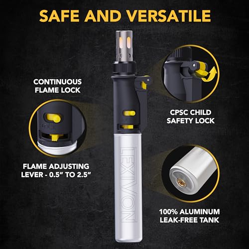 Butane Soldering Iron Multi-Purpose Kit | Cordless Self-Igniting Adjustable Flame 7-Tip Set | Pro-Grade (LX-770)