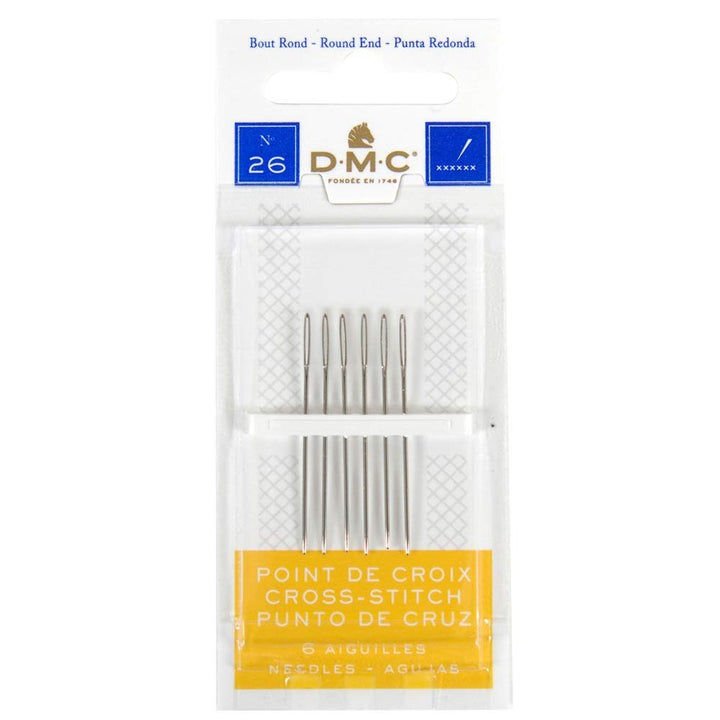 3 Pack Size 26 Cross Stitch Needles (Total 18 Needles) - New Package