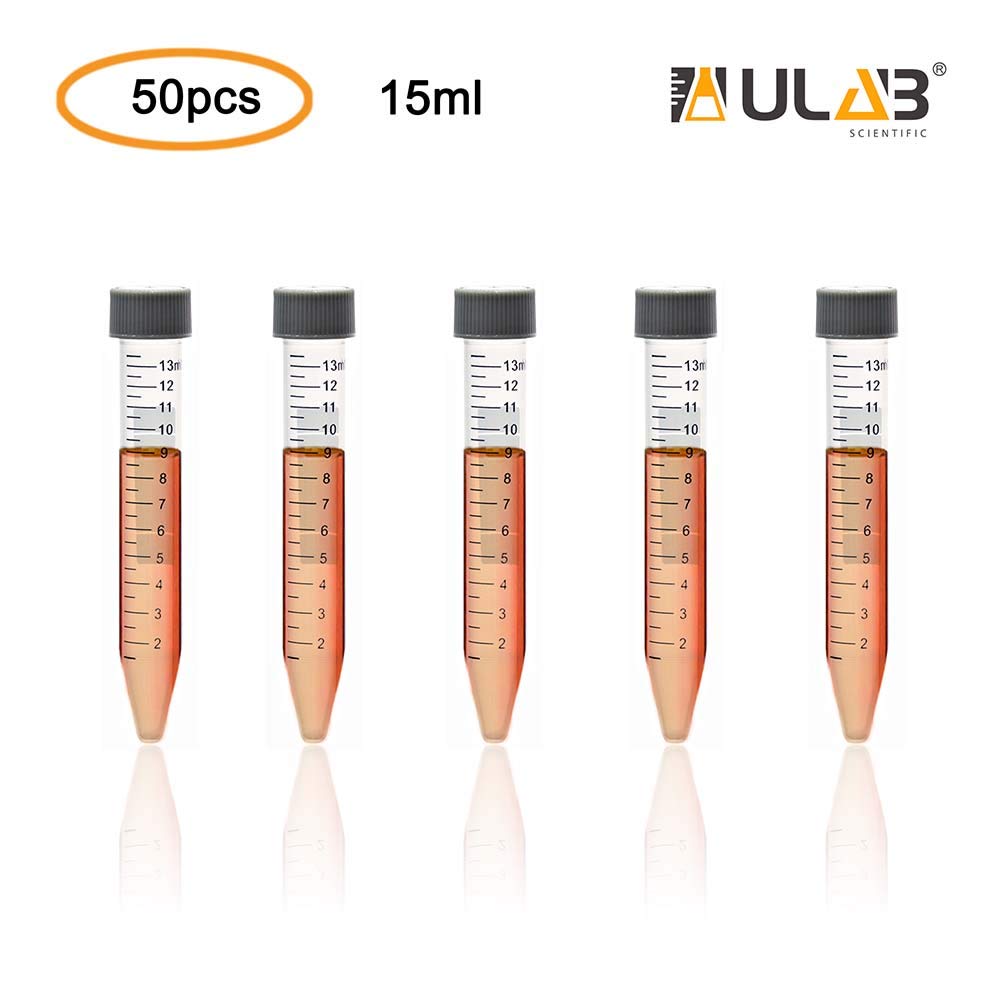 Autoclavable Polypropylene Centrifuge Tubes, Falcon Tubes, Vol.50ml 30x115mm, Blue Printed Graduated Marks from 5ml to 47.5ml, Assembled Leak-Proof Screw Cap, Gamma Sterile, 25pcs/Bag, UCT1009