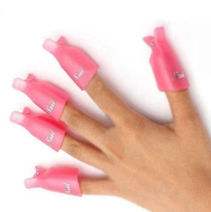 Yueton Pack Of 20 Reusable Nail Art Soak Off Cap Clip Uv Gel Polish Remover Wrap Tool