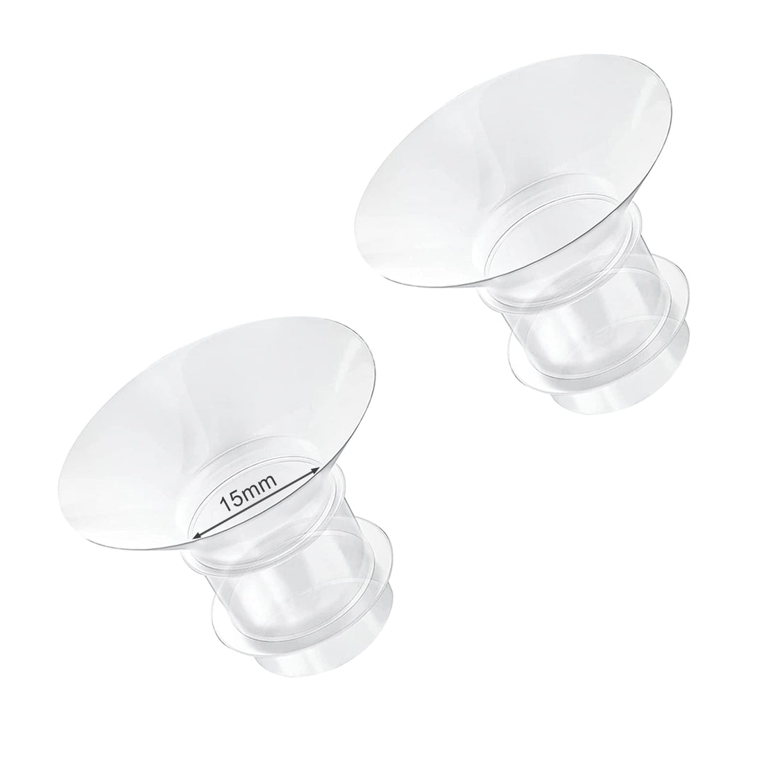 15mm Flange Inserts Compatible with Medela/TSRETE/Momcozy S9 S10 S12 Wearable Cups & Spectra S1 S2, 24mm Breast Pump Shields Reduce Nipple Tunnel Down to 15mm, 2pcs