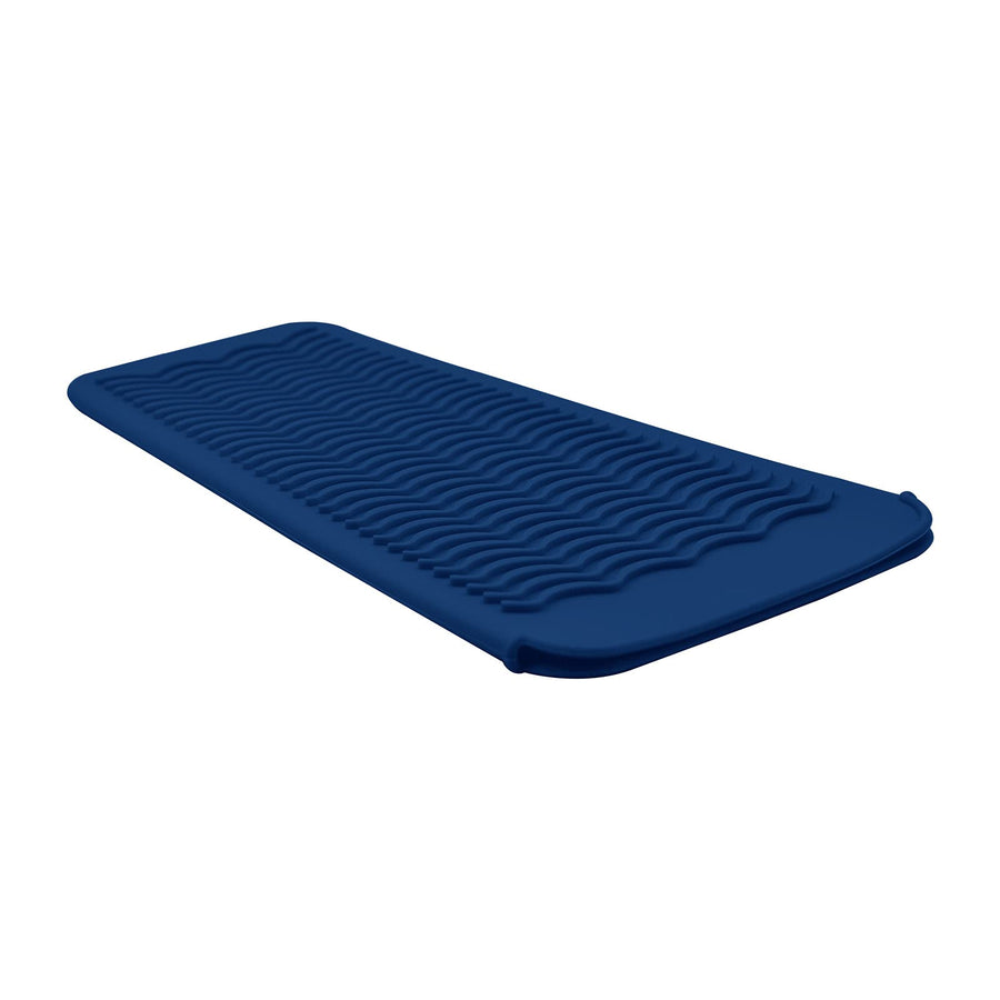 Silicone Heat Resistant Travel Mat Pouch for Hair Straightener,Crimping Iron,Hair Curling Iron,Hair Curling Wand,Flat Iron,Hair Waving Iron and Hot Hair Styling Tools (Navy Blue)
