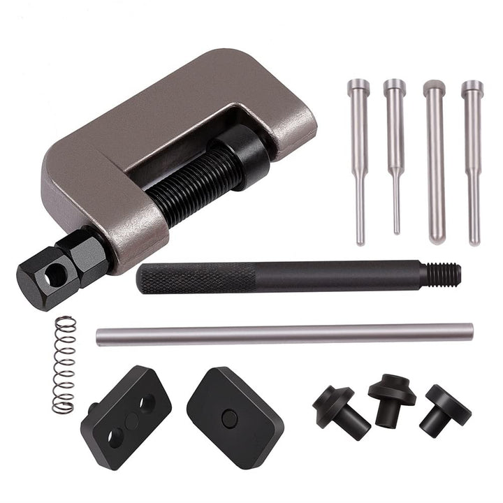 13pcs Drive Chain Cutter Breaker Riveting Rivet Tool Kit with Chain Pins Rivet Pin Spring Fit ATV Bike Motorcycle