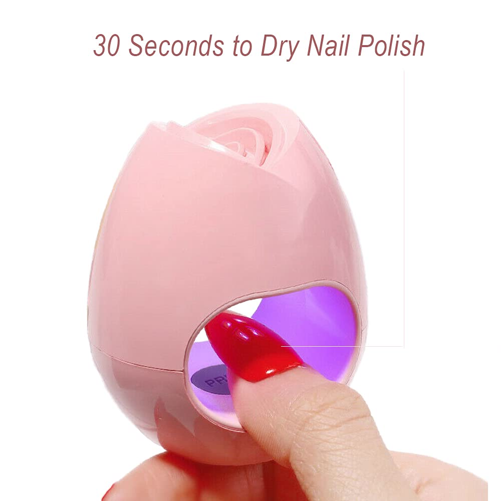 Mini UV LED Nail Lamp, Portable USB Nail Dryers Mini Quick-Drying Nail Curing Lamp for Gel Nails Polish 16W UV Nail Dryer for Single Finger